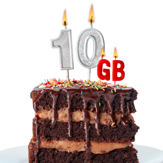 How does the 10 Year Anniversary - 10GB Bonus Data work?